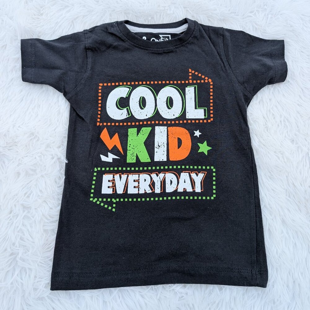 Cool Kid Everyday Grey Graphic T-Shirt – Vibrant & Playful Design for Kids